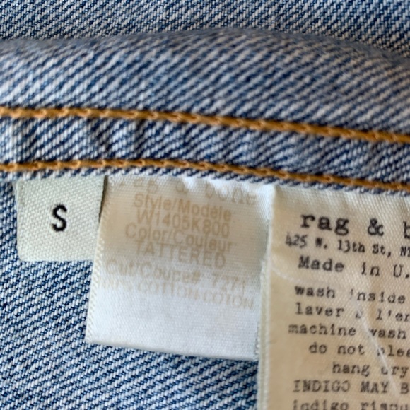 Rag & Bone Distessed Denim Vest Light Wash - Picture 16 of 16